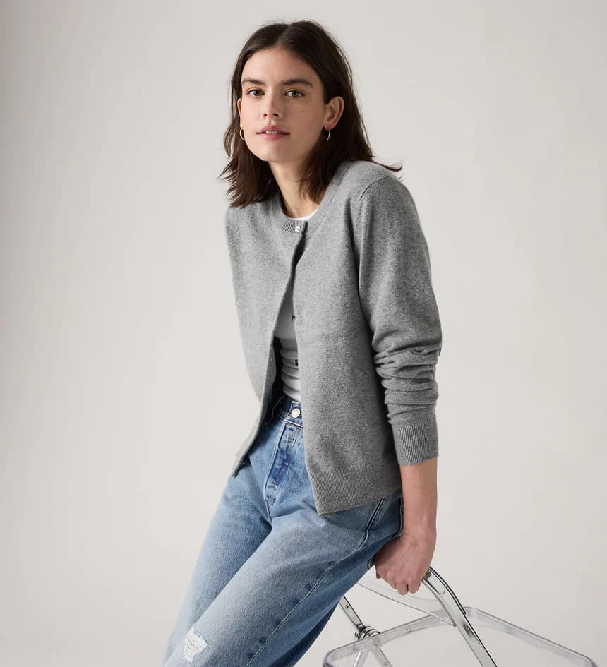 Levi's® Women's Supersoft Crewneck Cardigan 4